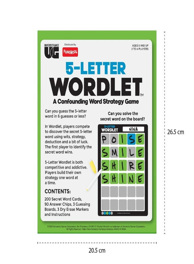 فنسكول لعبة Funskool Wordlet المكونة من 5 أحرف، لعبة استراتيجية، لعبة لوحية للأطفال والكبار والعائلات، تعليمية وممتعة، من 2 إلى 4 لاعبين، لعبة عائلية مسلية، لعبة تعليمية للأطفال، مجموعة هدايا للأطفال، للأعمار من 8 سنوات فما فوق - Image 3